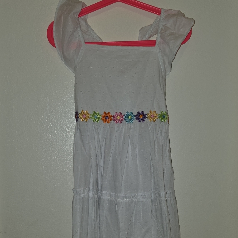 Penelope Mack White Dress with Colorful Floral Accents